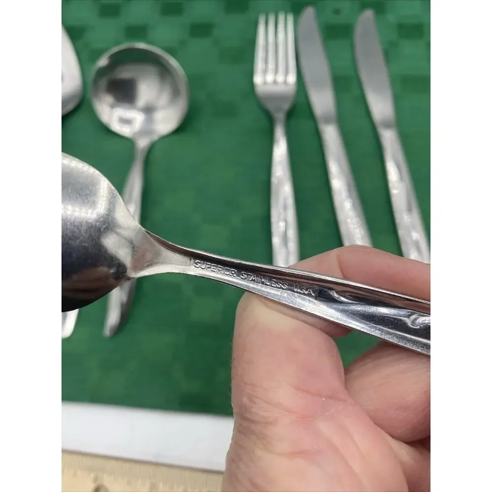 Superior Stainless USA Flatware Lot of 6-2/Butter Knives, 1/Spoon, 1/Fork, 2/Ser